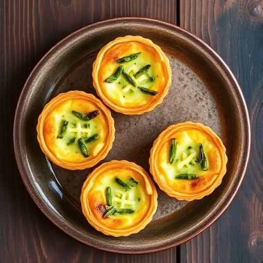 Mini quiche de puerro y queso